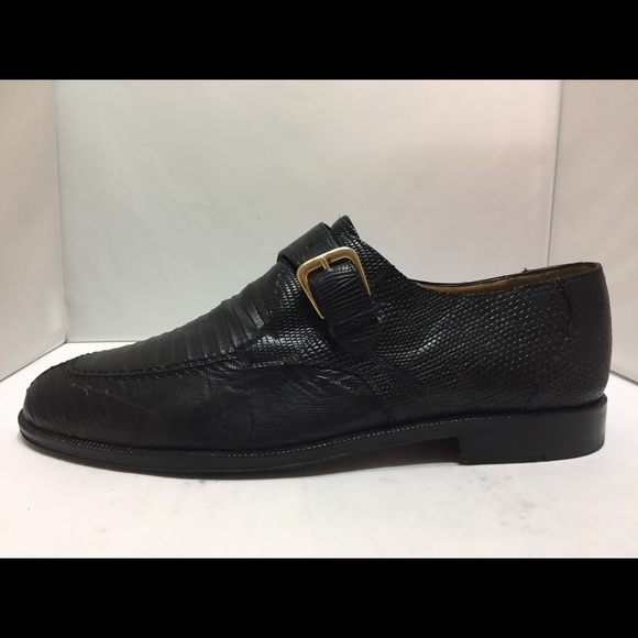 Mezlan Neiman Marcus Monk Strap Black Lizard 7.5 M main image 4